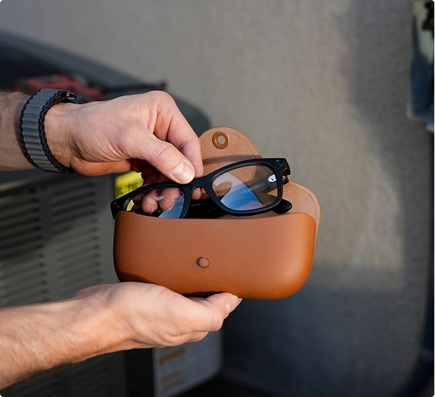 Ray-Ban Meta egocentric capture glasses with case